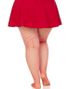 Lycra Röd Nätstrumpbyxa - Plus Size