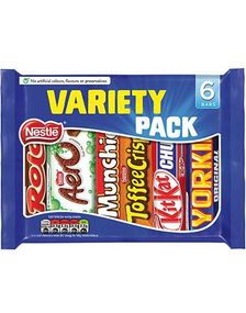 Nestle Sjokolade Multipack - 6 Forskjellige Sjokolader - 246 gram