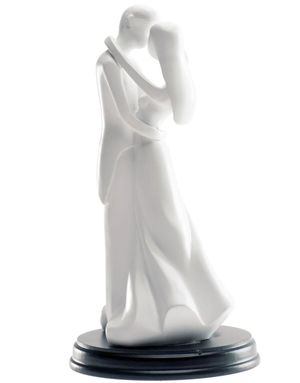 Kyssende Brudepar - Hvit Kakefigur 21 cm