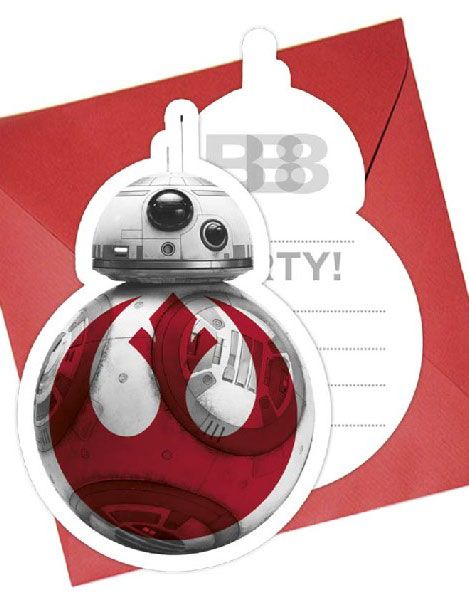 6 stk Inbjudningskort - Star Wars The Last Jedi