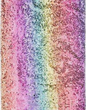Regnbuefarget Bordløper i Polyester 30 cm x 5 meter