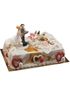 Flott Brudepar med "Just Married" Banner - Kaketopp 14 cm