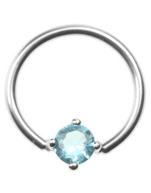 BCR Piercing med Ljus Blå Sten