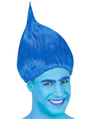 Blå Trolls-inspirerad Peruk