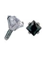 Dermal Anchor Kula med Fyrkantig Svart Sten - Strl 3 mm kula med 1,2 mm gängor