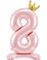 Lys Rosa Tall Folieballonger med Krone 84 cm