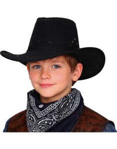 Svart Cowboyhatt med Sømdetaljer til Barn