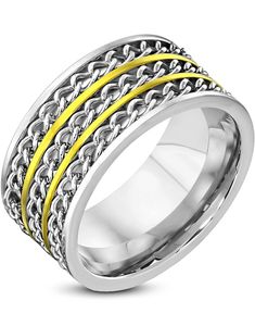 Link Chain - Silverfärgat Ring i Kirurgiskt Stål