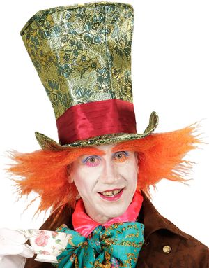 Mad Hatter Inspirerad Flosshatt med Kräppat Hår 