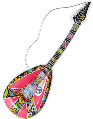 Uppblåsbar Hippiemönstrad Mandolin - 105 cm