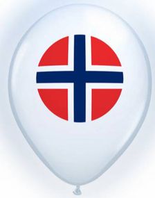 4 stk 23 cm Norge Latexballonger med LED-Ljus 