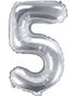 Sølvfärgade Sifferballonger 0-9 - 35 cm