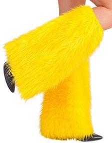 Gul - Plysj Leggvarmere