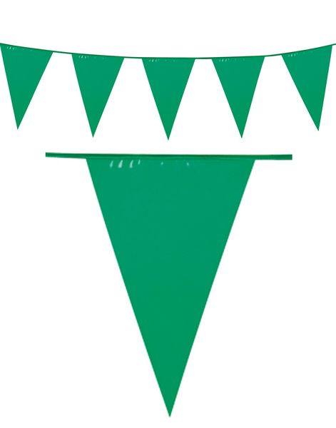 10 Meter lång Banderoll med Gröna Vimplar