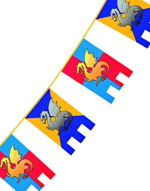 6 Meter Krigar Banner - Riddare och Drakar