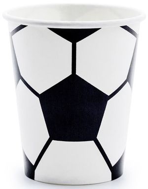 6 stk Pappkrus 250 ml - Fotball