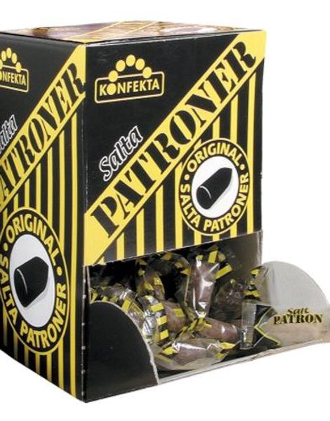200 stk Salt Patron - Salt Lakrits Godis - Hel Låda