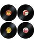 Paket med fyra olika vinyltallrikar bordstabletter 37x37 cm