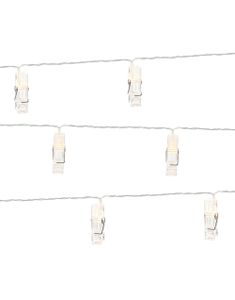 Ljusslinga med 10 LED Klädnypor 140 cm
