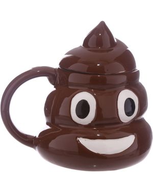 Brun Poop Emoji Kopp med Lock