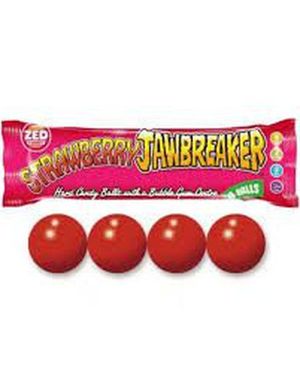 4-pk Zed Jawbreaker med Jordgubbssmak och Kärna av Tuggummi 33 g