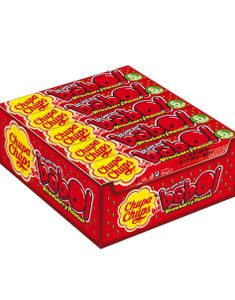 Ask med 20 Paket - Chupa Chups Babol Tuggummi med Jordgubbsmak