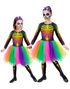 Fargerikt Day of the Dead Skjelettkostyme til Jente