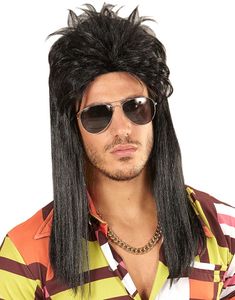 Svart Mulletperuk till Man
