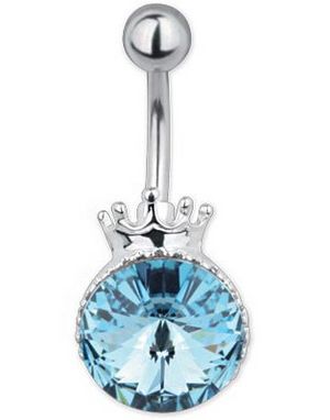Queen Of The World Aqua - Navelpiercing i Äkta Silver