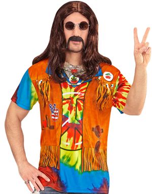 Fotorealistisk Hippie T-shirt (Herr)