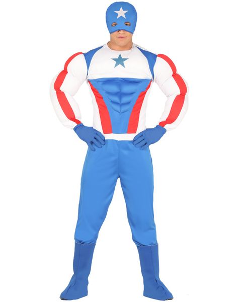 Captain America Inspirerad Dräkt med Muskler