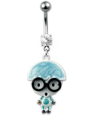 Cutie Nerd Navelpiercing - Blå