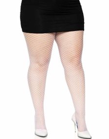 Lycra Vit Nätstrumpbyxa - Plus Size