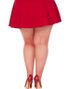 Lycra Röd Nätstrumpbyxa - Plus Size
