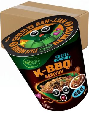 8 st Sweet and Savory K-BBQ Ramyun - Koreansk BBQ - BIBIGO - Hel Låda 784 gram (Korea)