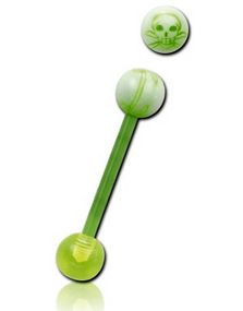 Green Skull - Tungpiercing