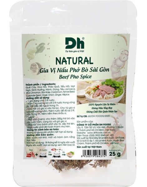 Natural Beef Pho Spice - DH Foods 20 gram (Vietnam)