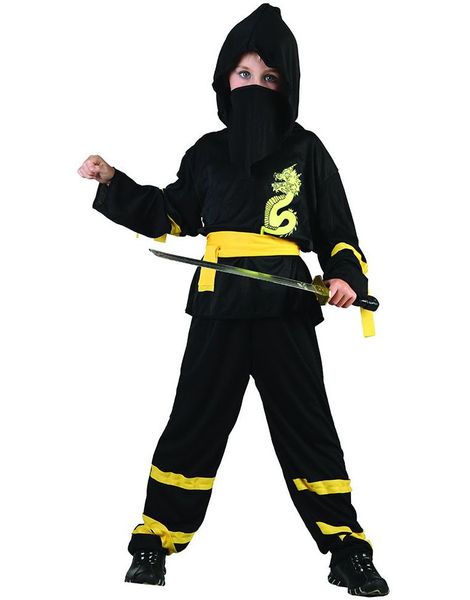 Den Gule Drage Ninja Barnekostyme