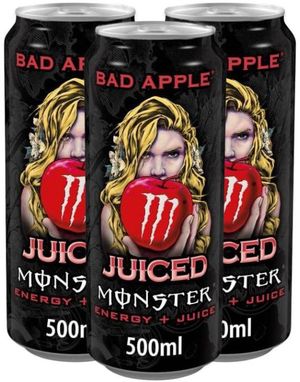 12 stk Monster Energy Juiced Bad Apple 500 ml Energidrikk - Helt Brett