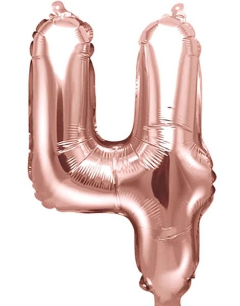 Talet 4 - Roséguldfärgad JUMBO Folieballong 86 cm