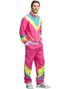 Neon Rosa 80-talls Grilldress med Lommer til Mann - L