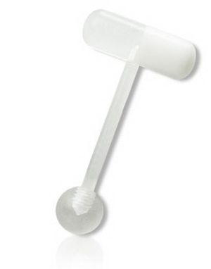 Piller Vit/Klar - Tungpiercing