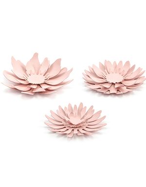 3 stk Pudderrosa DIY Blommor 7 cm
