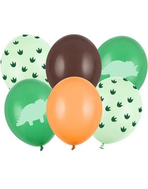 6 stk Dino Party Ballongbukett 30 cm