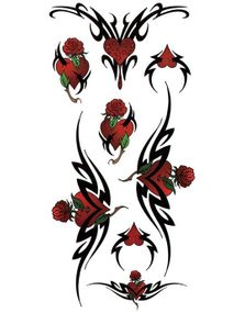 Pierced Hearts - 8 stk Tatoveringer (Fake Tattoo)