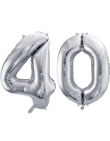 40 års ballonger - 35 cm silver