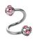 Curve Ögonbrynspiercing med Rosa Stenar