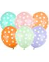 50 stk Pastellfargede Ballonger med Hvite Prikker 30 cm