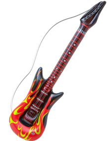 Uppblåsbar Gitarr med Flammor - 105 cm