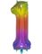 STORE Metallisk Regnbue Tallballonger 0-9 - 76 cm